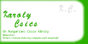 karoly csics business card